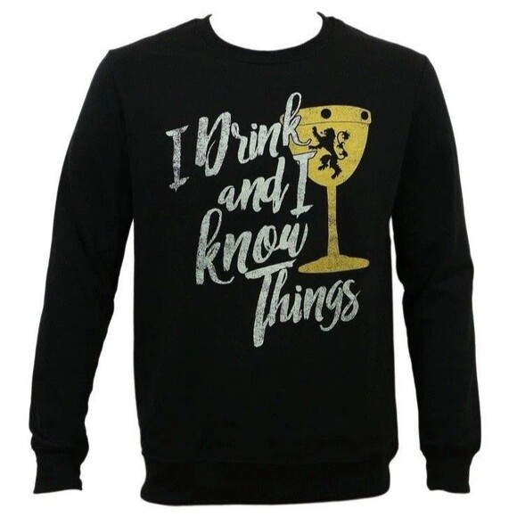 Game of Thrones “I Drink and I Know Things” Men's Sweatshirt Size Small NWOT - Picture 1 of 8